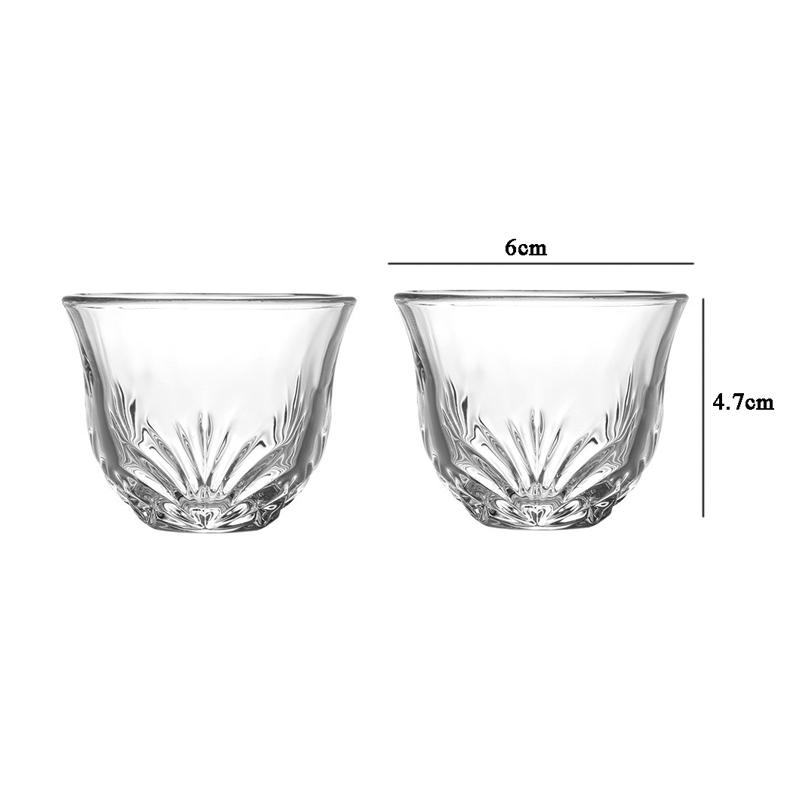 Наборы из 2 шт. Чайная чашка Легкая роскошь Бокал для вина Изысканная стеклянная чашка Стопка Прозрачные стаканы для питья Вечеринка Элегантная стеклянная посуда