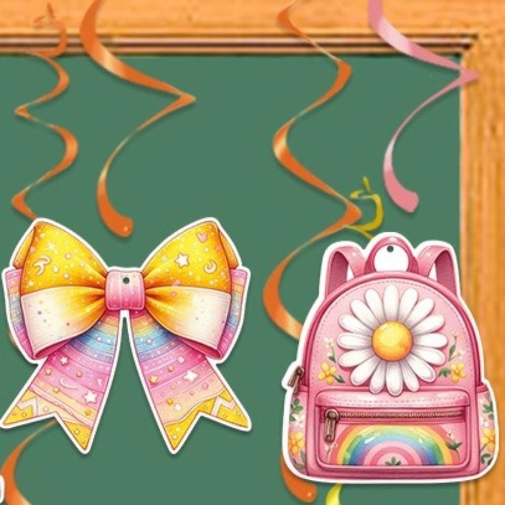 Бумажный спиральный баннер «Снова в школу» Красочный «Добро пожаловать» Подвесной флаг Класс Детский сад