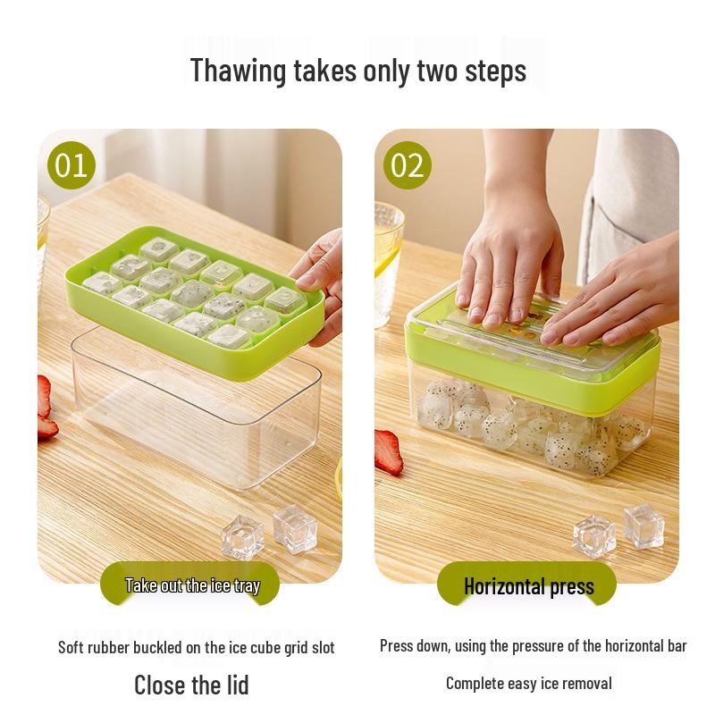 Силиконовый многослойный поднос для кубиков льда с крышкой – Легко извлекаемая форма из пищевого силикона для домашнего использования