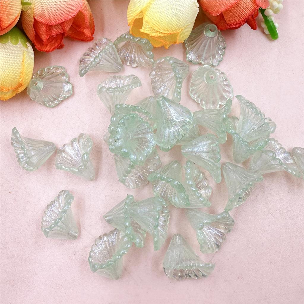 Acrylic 9Colors Loose Beads Morning Glory DIY Earrings Jewelry Making Bracelets 14.3*10mm 200PCS Necklace Jewelry Accessories