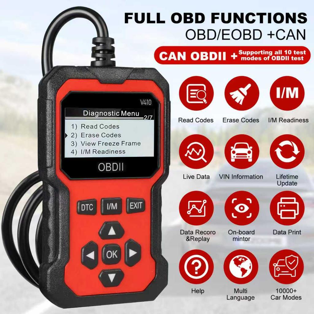V410 OBD2 Диагностический сканер Автомобильный считыватель кодов Инструмент для проверки состояния автомобиля Сканер считывателя кодов Автоматический считыватель кодов Сканеры кодов 4