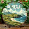 D plane Circular rusty tin sign of Donegal Ireland scenic landscape retro wall art for home bar or travel themed space D Flat