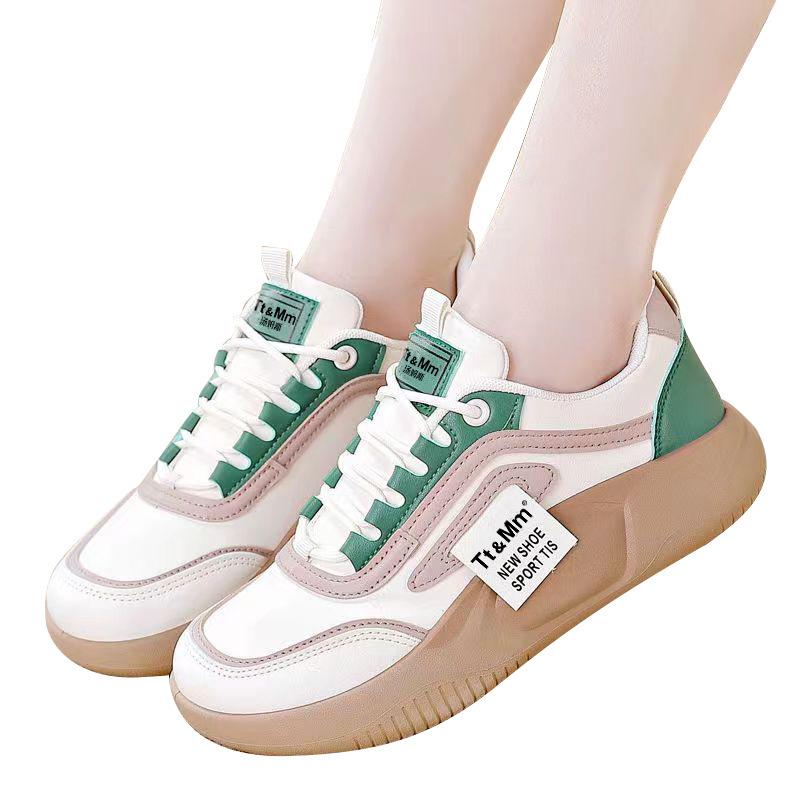 New Women's Casual Single Shoes Soft Sole Trendy Fashion Women's Shoes Breathable Waterproof Women's Shoes Spring White Shoes