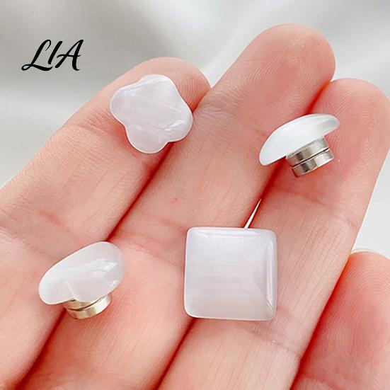 Cardigan Closure Accessory Cat's Eye Stone Magnetic Button, No Sew Safety Button Pin for Decorative Scarf Shirts Sweater, Round Square Love