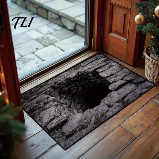 Soft Rectangular Living Room Carpets 3D Illusion Entrance Rug, Absorbent Non-Slip Floor Mat, Realistic Animal Non Slip Mats for Entryway