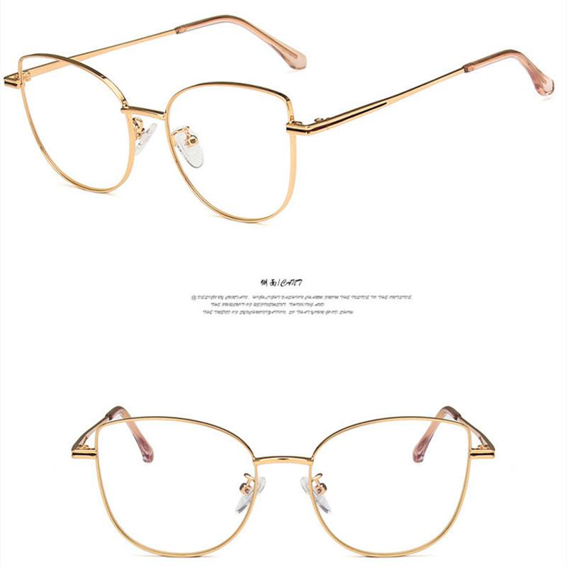 New Women Glasses Cat Eye Anti Blue Light Radiation Protection Eyeglasses Female Small Frame Eyewear Metal Girls Reading Glasses