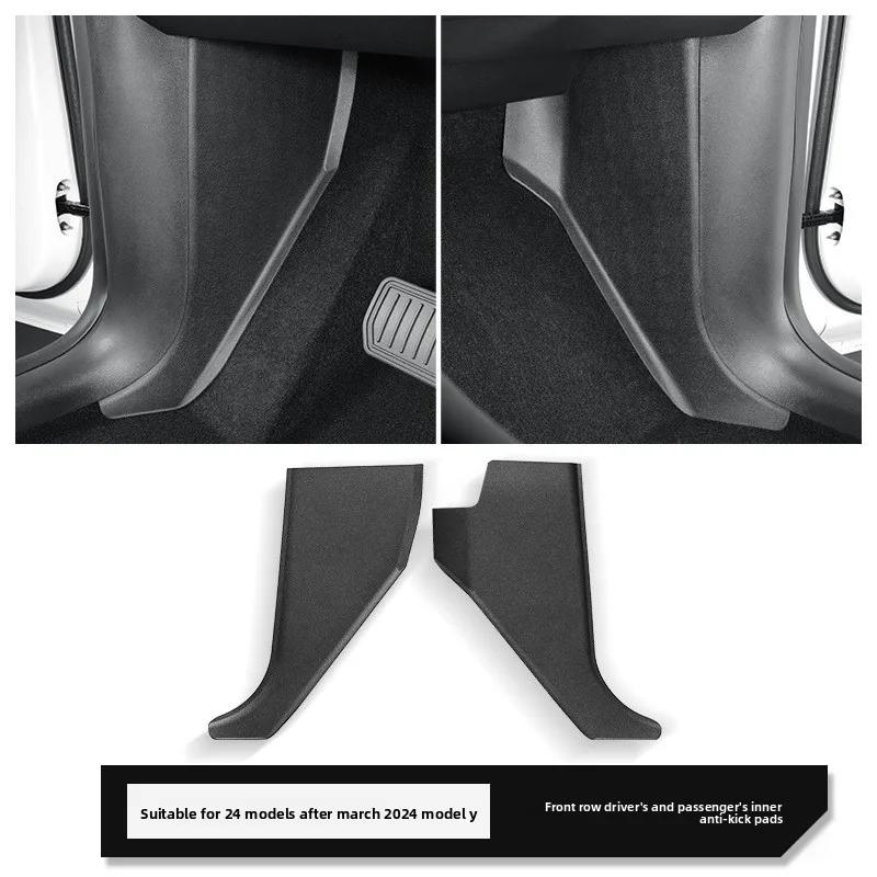 Автомобильная наклейка для Tesla Model Y 2023-2025 Дверь водителя и пассажира Противоударные накладки от пинков Передняя защитная пластина Приветственная накладка на порог