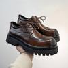 Men Fashion Genuine Leather Shoes Black Brown Carved Brogue Shoe Wedding Party Dress Breathable Platform Footwear Gentleman Mans
