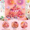 Blowable Music Fireworks 3D Greeting Card Creative Handmade Hollow Paper Carving Gift 3D Birthday Card