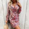 YYFS Women's Vintage Bohemia Summer Spring Long Sleeve V-Neck Casual Dresses
