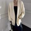 Women's Loose-Fit Mid-Length Cardigan: New Korean Style Thick Knit for Autumn & Winter