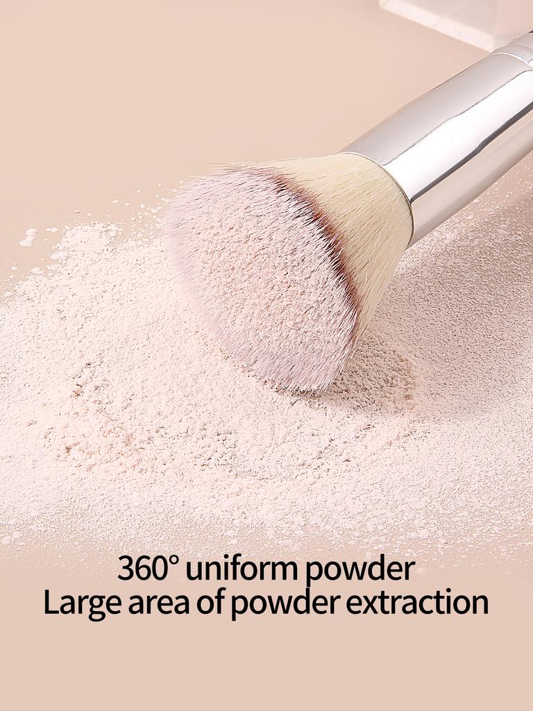 1pcs Flat Head Makeup Brush Soft Bristles Loose Powder Brush Blush Brush HighlightBrush Multifunctional Novice Facial MakeupTool