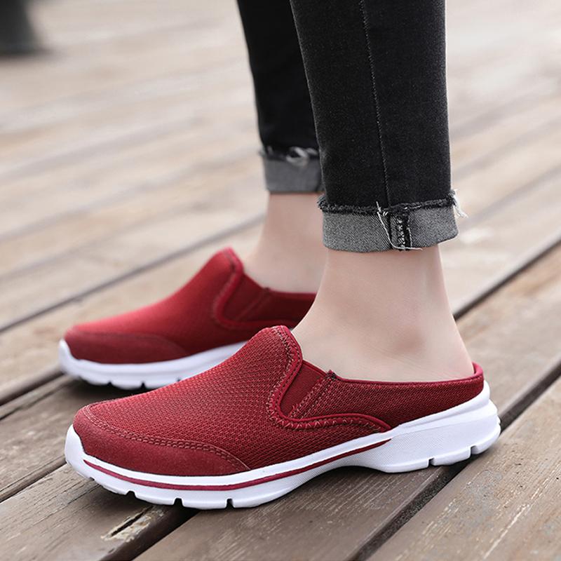 Men Breathable Mesh Slippers Premium Walking Shoes Casual Anti-slip Comfortable Platform Sandals Plus Size For Women And Man