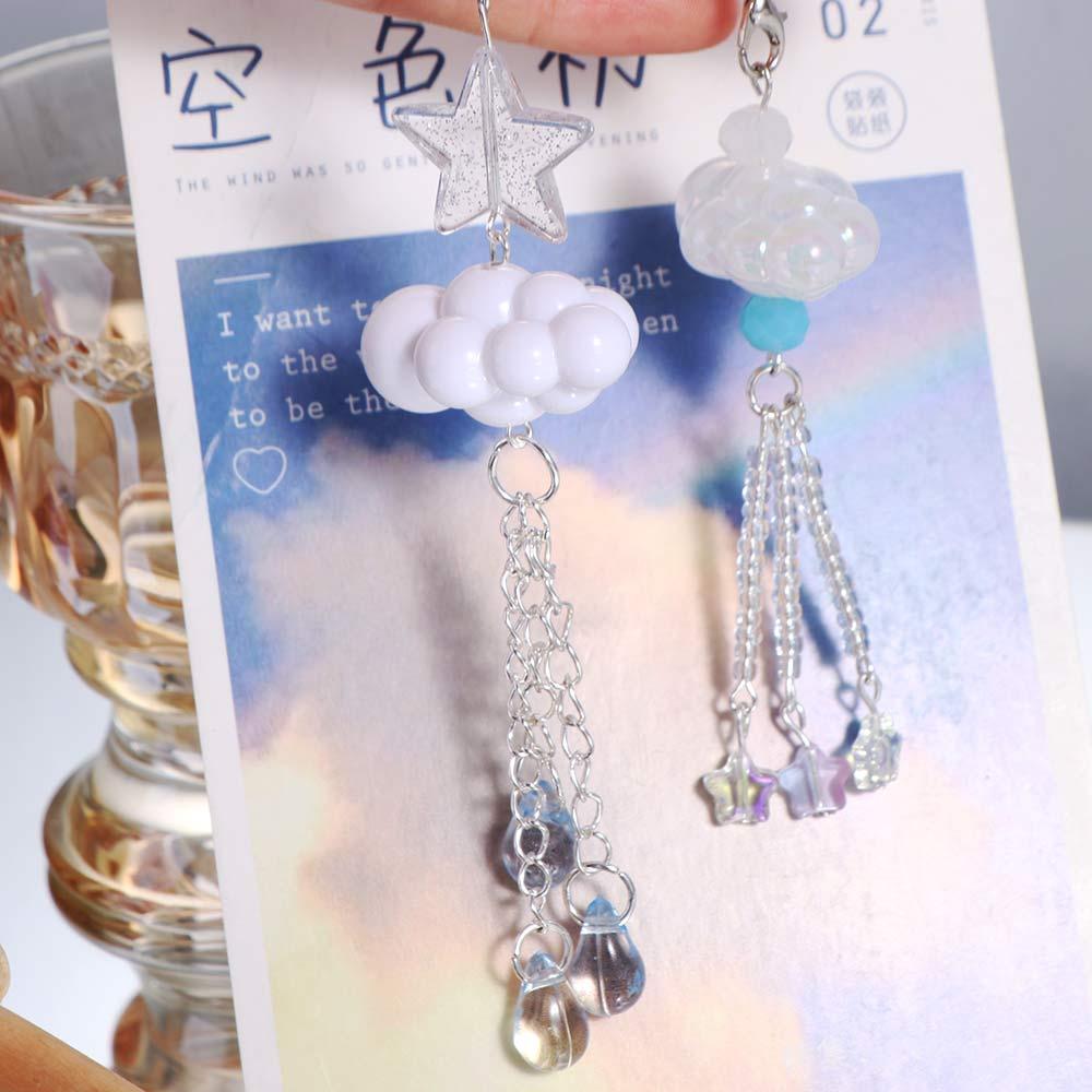 3D Облако Мобильный Телефон Ремешок Брелок Подвеска Бисерная Телефонная Цепочка Облако Звезда Ремешок Женщины Девочки