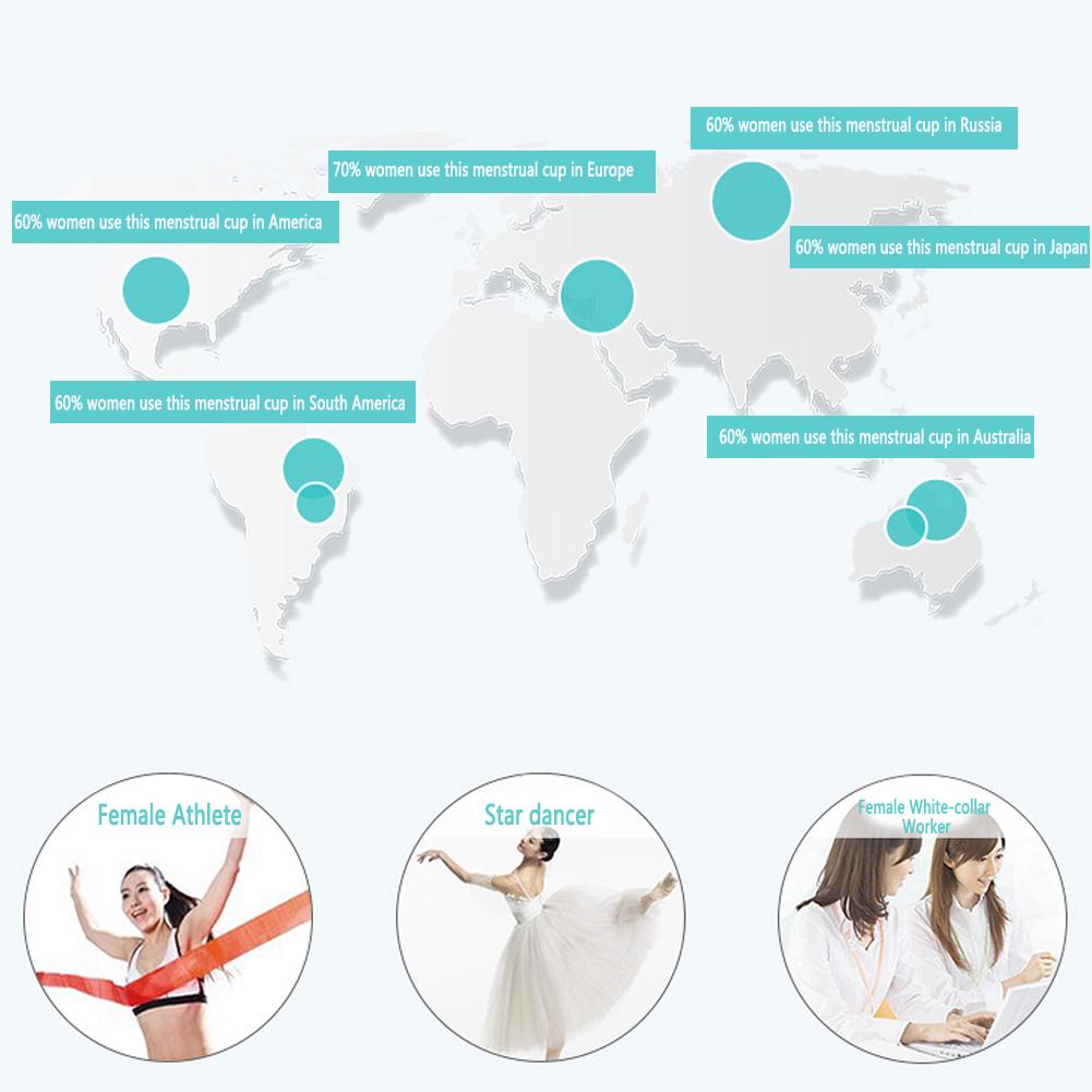 Инновационная многоразовая менструальная чаша 2 размеров из пищевого силикона для женской гигиены во время менструации