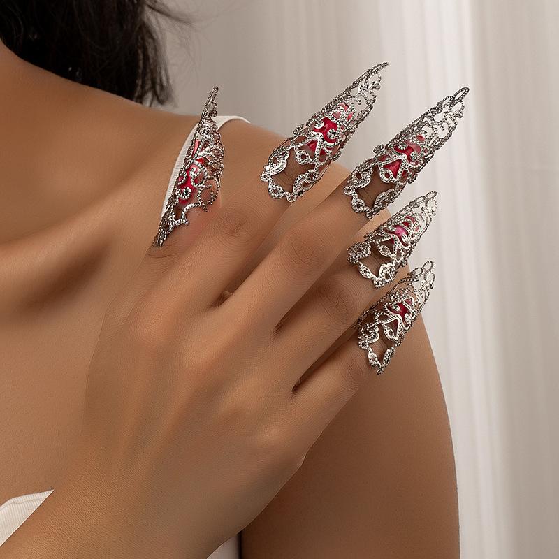 Новый модный тренд набор пальцев женский индивидуальный дизайн чувство полые узоры ногти