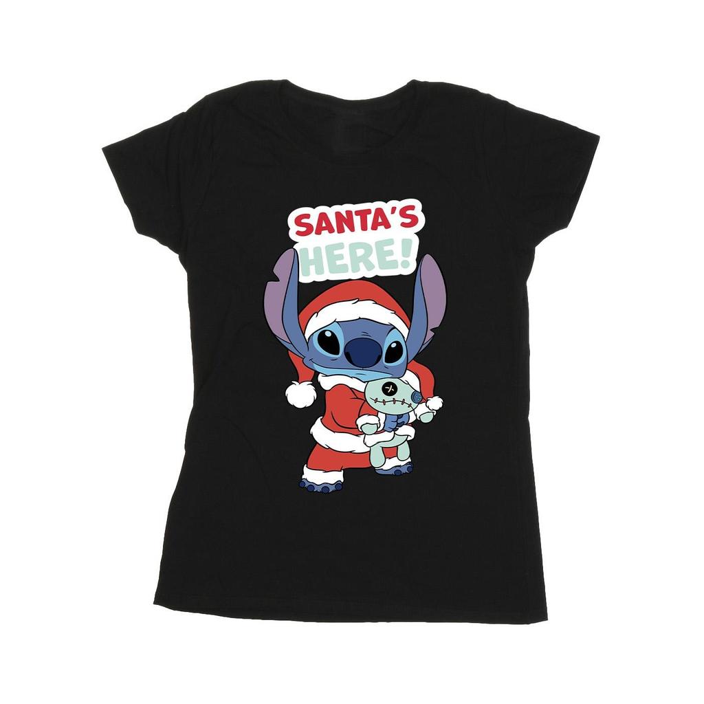 Disney Womens/Ladies Lilo & Stitch Santa´s Here Cotton T-Shirt