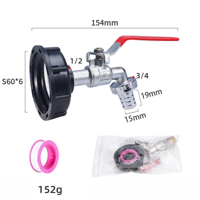 Прочный адаптер для крана IBC-бака S60*6 с крупной резьбой на 1/2'' 3/4'' соединительный элемент для замены клапана для сада и дома кран