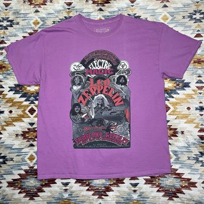 Led Zeppelin Electric Magic Graphic Purple Shirt Size Large