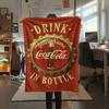 1PC Coca Cola Bottle Cap Custom Name Patterned Flannel Blanket Suitable For All Seasons For Home Decor Warmth And Comfort Gifts Holiday Present
