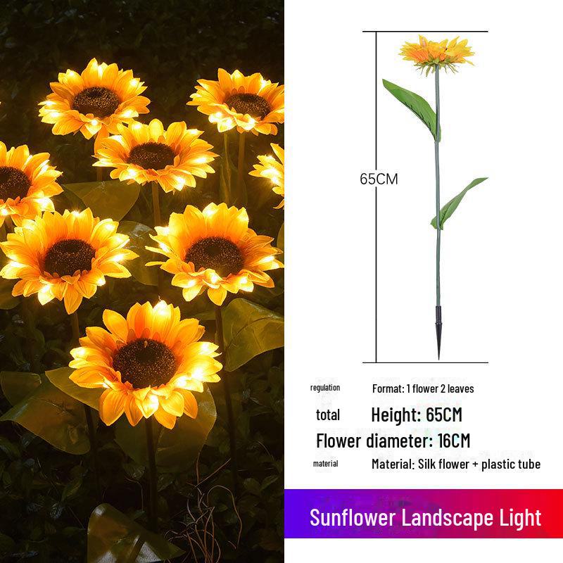 Уличный водонепроницаемый светильник в виде подсолнуха для украшения сада, подключаемые гирлянды