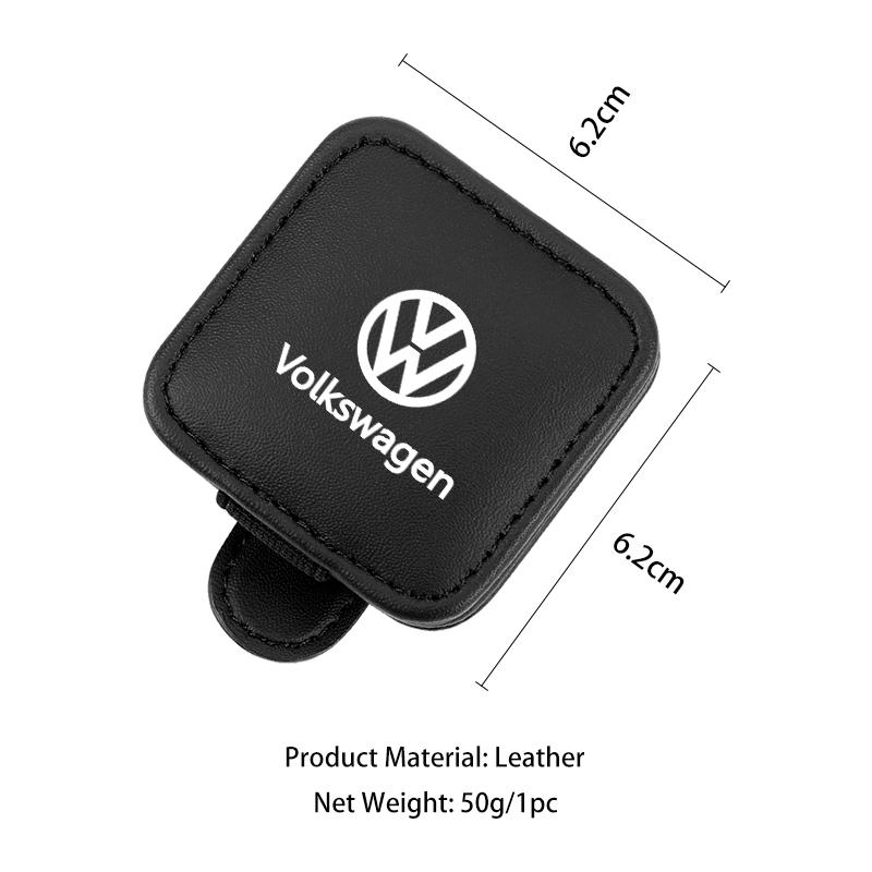 Car Black Sunshade Square Leather Sunglasses Holder For VW Scirocco Jetta Beetle Tiguan Golf Passat Polo Sharan Touran zk0
