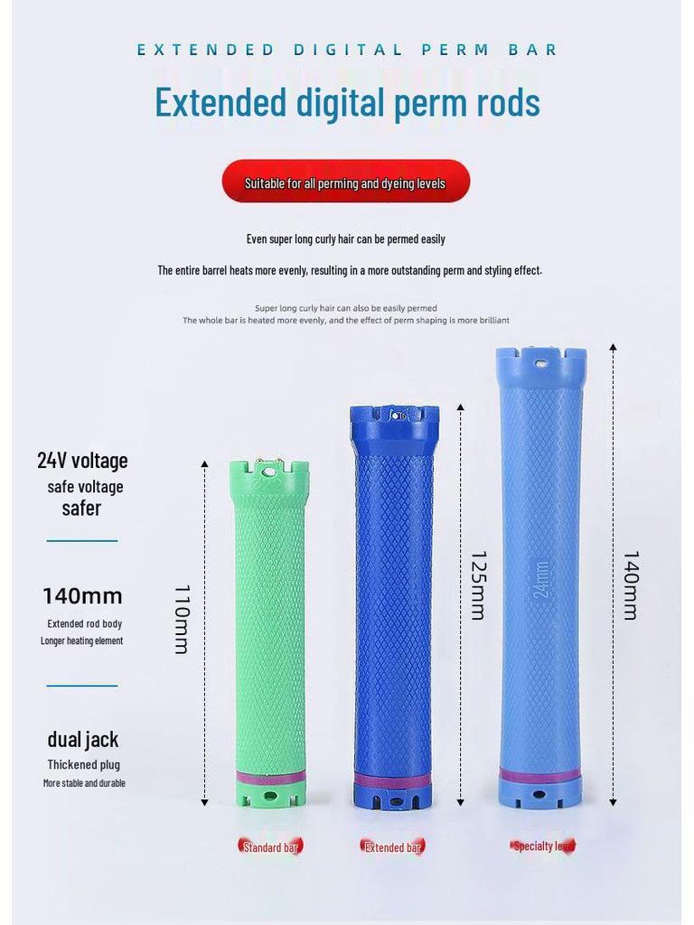 Цифровые плойки для завивки волос 24 В: Длинные термобигуди для салонного использования, Черный стиль "Вихрь"