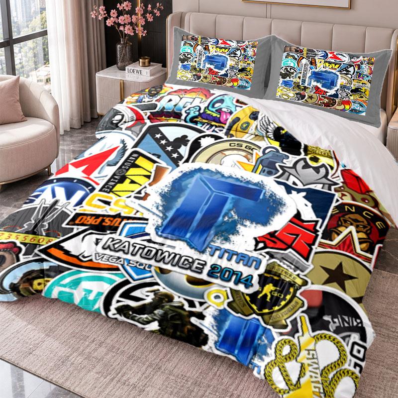 Csgo 3Pcs Bedding Set Duvet Cover With Two Pillowcases For Bedroom Home Decoration