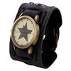 Retro Cool Punk Rock Big Wide Leather Bracelet Cuff Men Watch