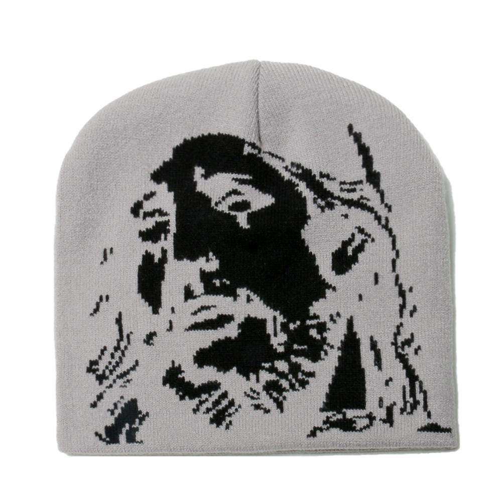 2025 новая жаккардовая вязаная шапка популярная головная шерстяная шапка модная уличная теплая шапка мужская и женская