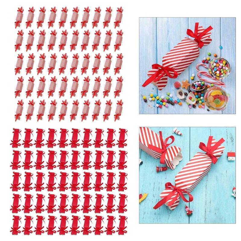 50Pieces Christmas Treat Boxes Cookie Candy Case Party Treat Boxes For Wedding Birthday Christmas Bridal Showers