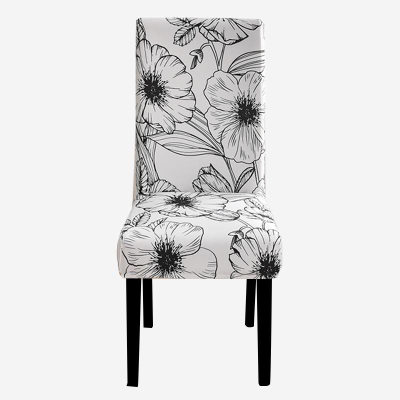 Чехлы на стулья с принтом, эластичные чехлы на кухонные сиденья, эластичные чехлы на стулья из спандекса для столовой, свадебного отеля, банкета, моющиеся, 1 шт.