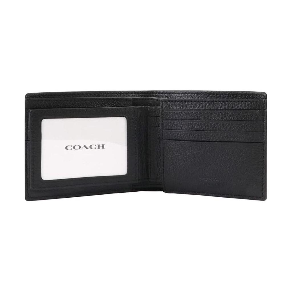 Coach Кошелек 3 в 1 со съемным держателем для карт Мужские кошельки Черный Коричневый 3007-QBR64