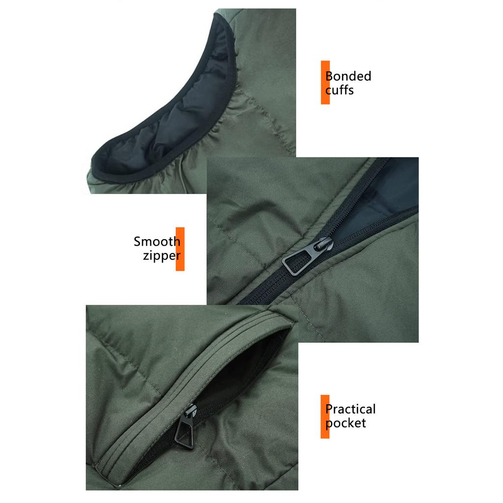 Men's Down-Filled Vest Winter Insulated Outdoor Vest Thickened Sleeveless Jacket