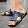 Модные сандалии мужские 2024 летние повседневные спортивные пляжные туфли мужские дышащие удобные уличные модные кожаные тапочки мужские