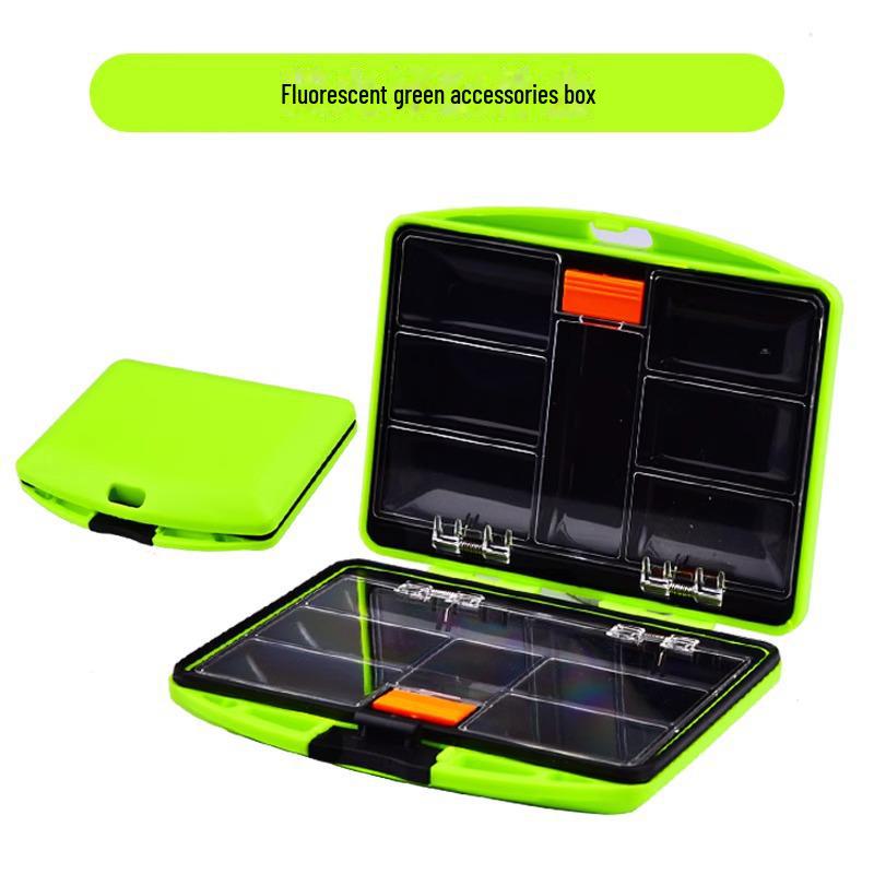 Переносной ящик для хранения рыболовных снастей с двойными слоями для приманок, крючков и наживки. Идеально подходит для организации рыболовных принадлежностей.