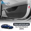 Для Tesla Model 3 Highland 2024-up замшевая кожаная дверная противоударная наклейка грязезащитный коврик детский подножка автомобильные аксессуары