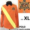 Рубашка регби Polo с длинным рукавом мужская XL оранжевая вышитая винтажная(ИСПОЛЬЗОВАЛ)