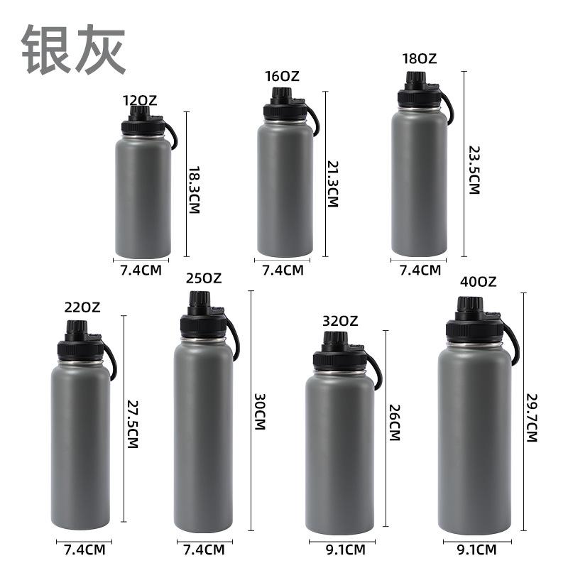 Insulated Water Bottle Stainless Steel Double Wall Vacuum Wide Mouth Sport Bottle with Leakproof Spout Lid