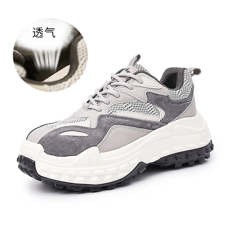 Suction film sole leather dad shoes women's autumn shoes women's thick-soled heightening sneakers women