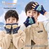 Cozy Cartoon Crocodile Flip-Top Kids' Gloves
