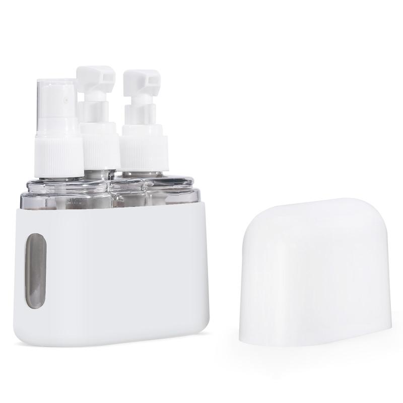 2/3/4-In-1 Travel Refillable Bottle Set Combination Liquid Lotion Shampoo Shower Gel Dispenser Empty Cosmetic Container Atomizer