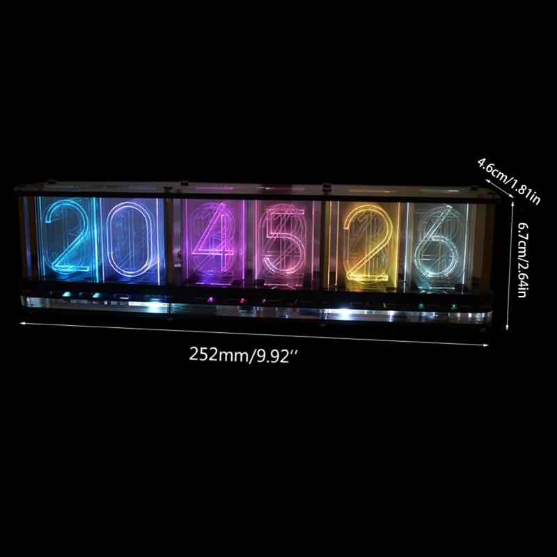 Имитация полноцветного RGB светящегося трубчатого clock LED музыкального спектра DIY наборы Декорация Подарок Ночник Освещение атмосферы