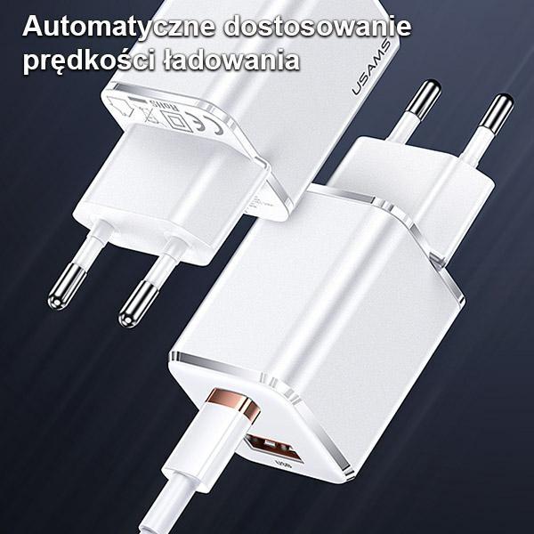 USAMS Network Charger 1xUSB-C + 1xUSB T43 33WPD3.0 + QC3.0 + U63 USB-C to Lightning Cable Black/Black USKTZ01