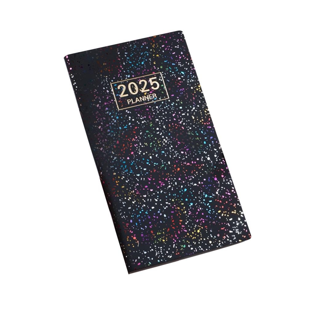 Lasers 2025 A6 Английский календарь-планировщик Цветной блокнот со звездами Кожаная обложка Тонкий еженедельный календарь-планировщик