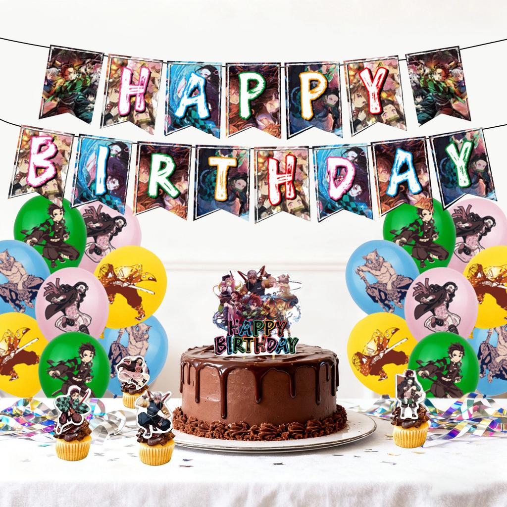 Набор одноразовой посуды для украшения вечеринки в стиле аниме подходит для дней рождения и посиделок.