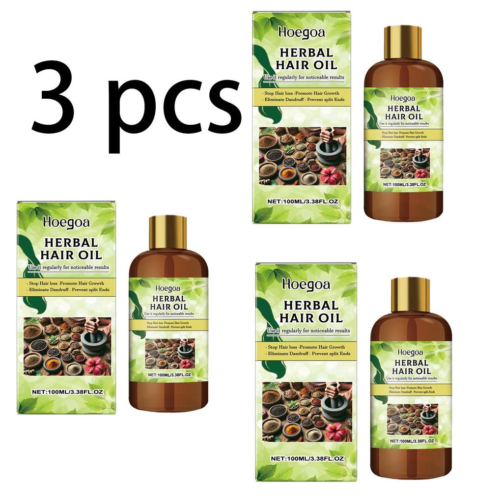 Hoegoa Herbal Hair Oil, Moisturizing and Hydrating, Nourishes the Scalp, Improves Dry and Frizzy Hair, Promotes Hair Growth, Suitable for 100ml ...