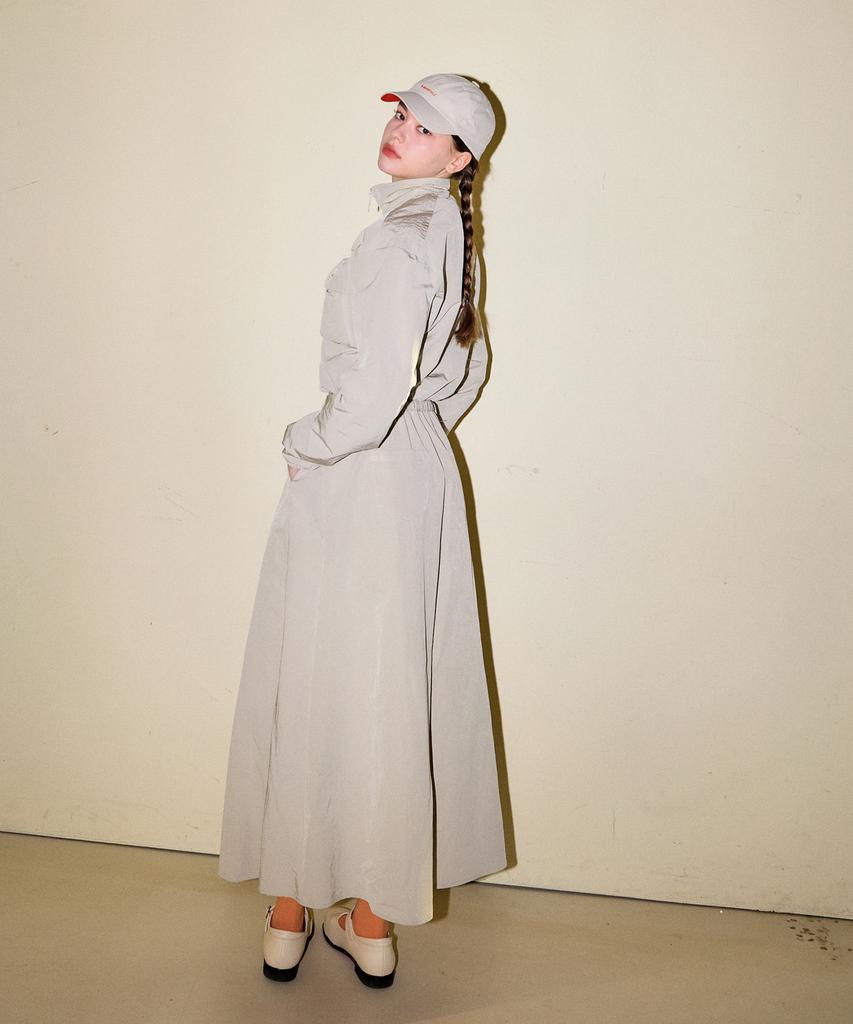 Candini Light Khaki Wind Long Skirt