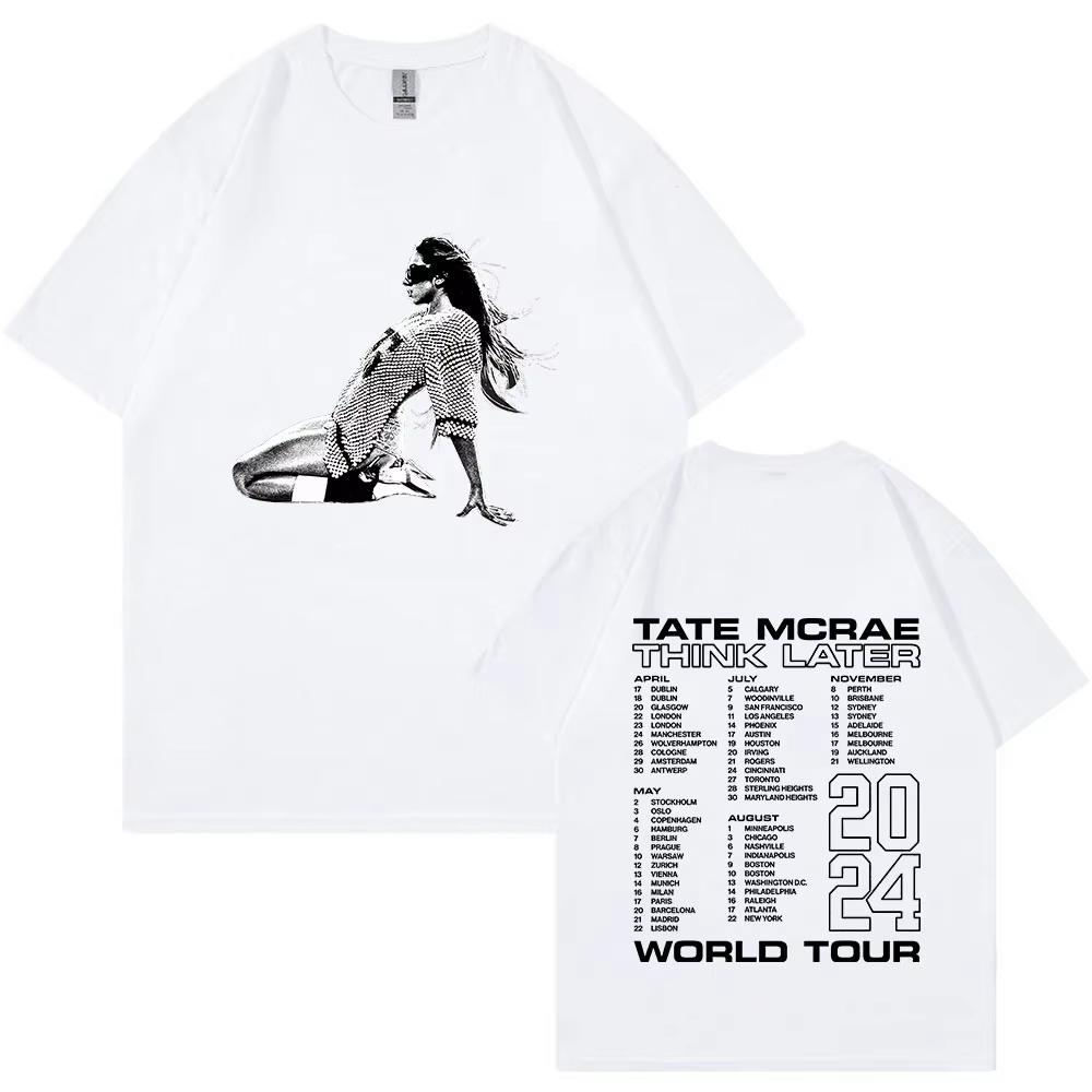 Тейт МакРэй The Think Later World Tour Футболка Мужская Женская Мода Винтажные Футболки Короткий Рукав Оверсайз Футболки
