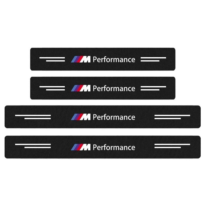 4pcs New Car Door Sill Threshold Carbon Fiber Plate Decals Stickers For BMW M8 M7 M6 M5 M4 M3 M2 M1 F30 F10 F15 E30 E46 E90 E60 CM5